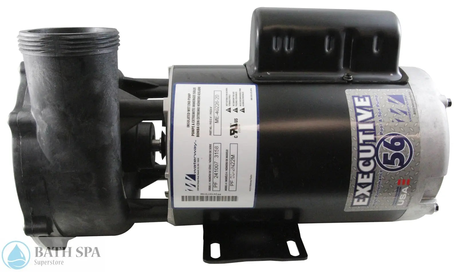 Waterway 4.0 HP Executive 56 Frame Spa Pump [2-Spd] [230V] [12/4.4a] [2"] (3721621-1D) Spa Pumps & Parts: Spa Pumps (Waterway Executive Pumps) 34-270-2400_2-SIDE__XL