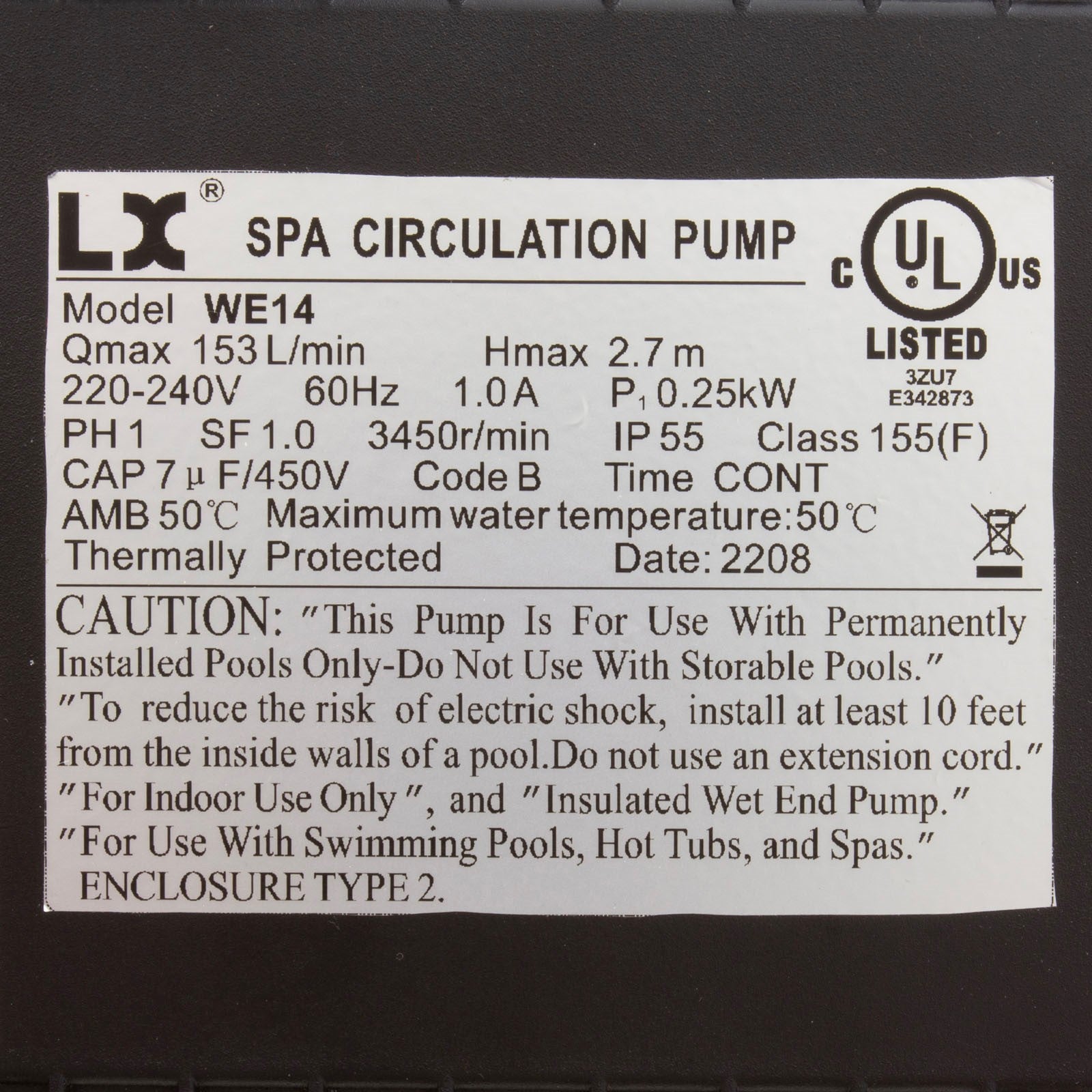 Label of the New Pump WE14
