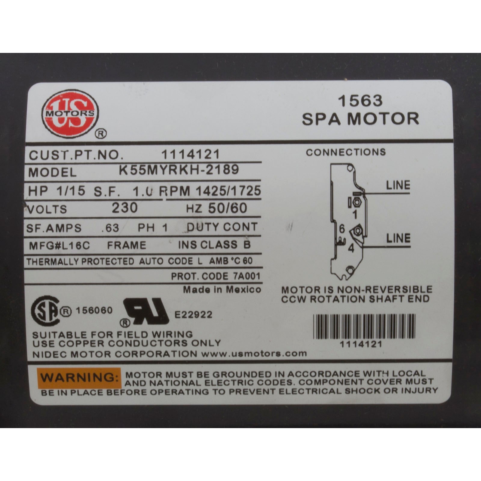 Label of the Old Pump Model 993-0380A-A6-S