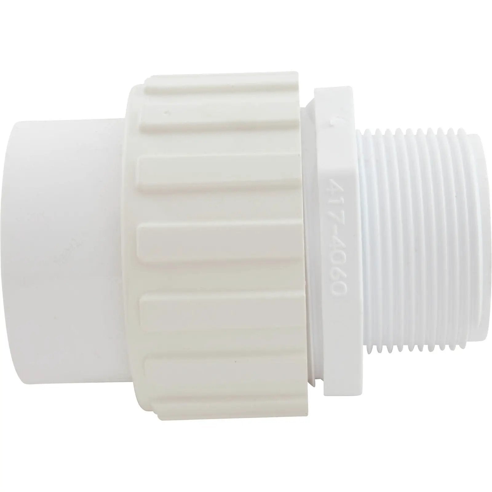 Pentair/Sta-Rite [1.5" MPT x 1.5"] Slip Union (U111-185P) PVC Plastic Fittings & Valves: Unions 400-4030-SIDE