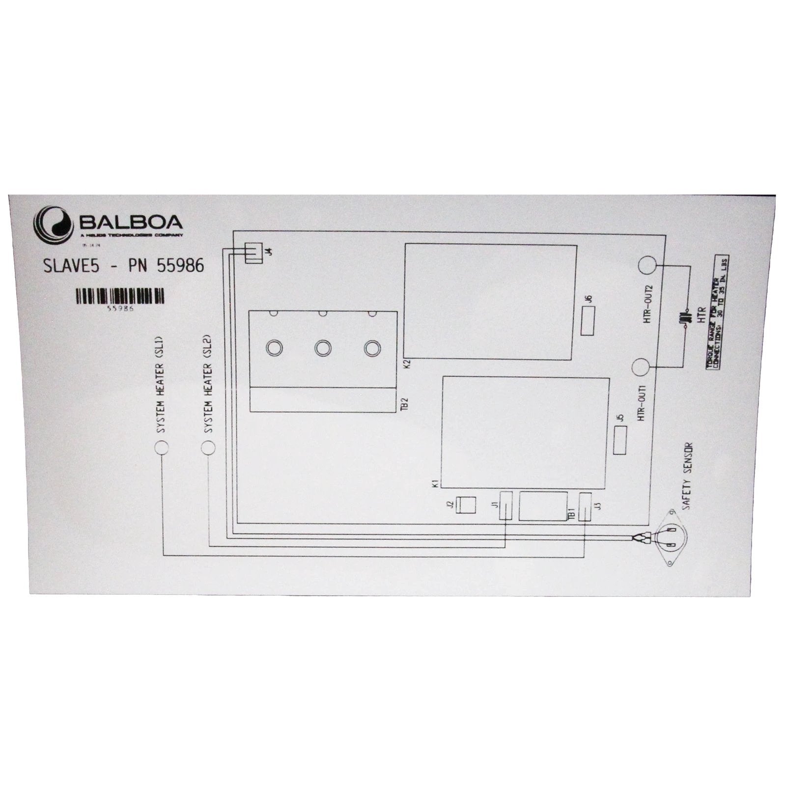 Balboa 5.5kW Slave System [Titanium] [58136] w/heater (55986) Spa Parts: Spa Control Systems (Balboa) 46-138-1380_3-SCHEMATIC__XL