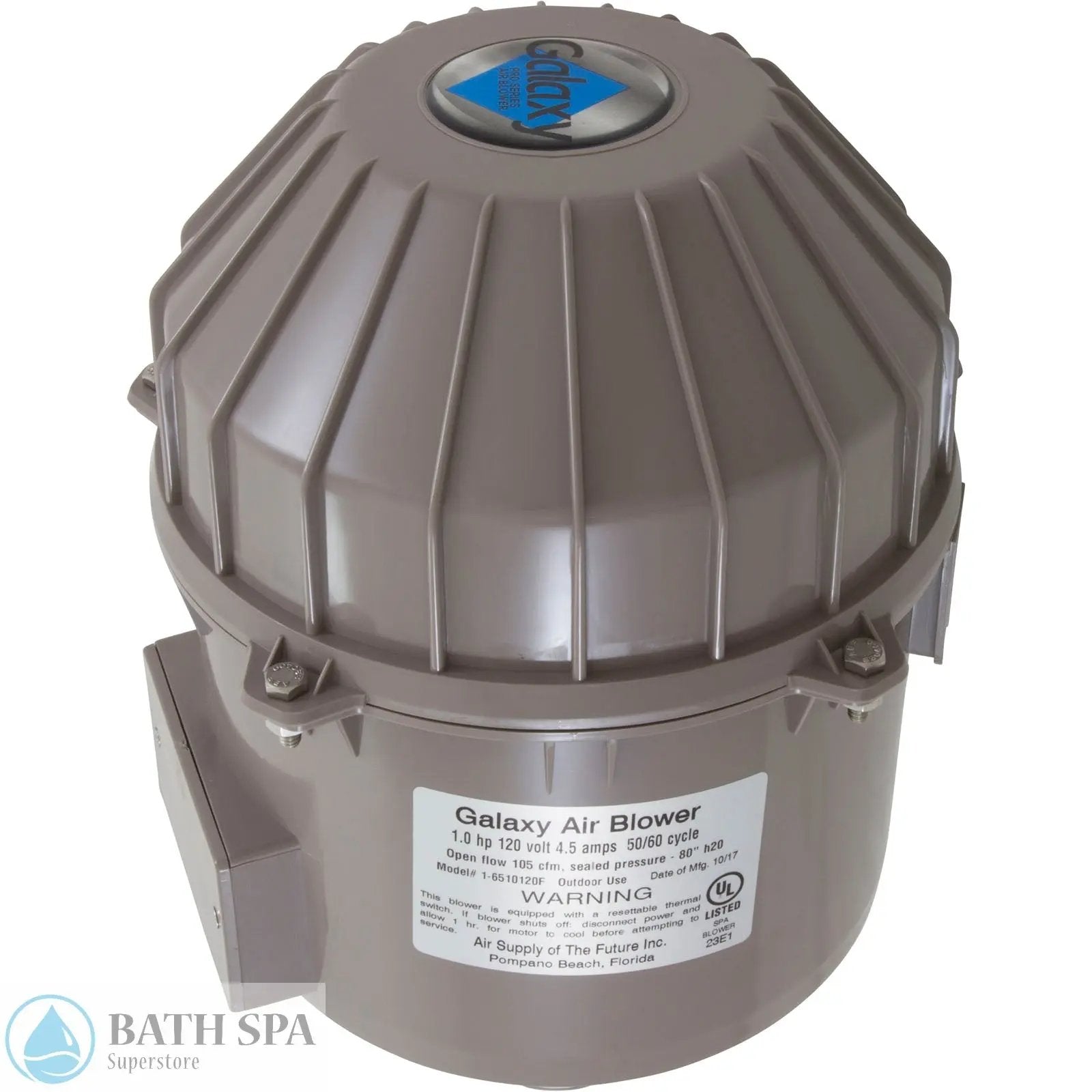 Air Supply Galaxy 1.0 HP Air Blower [110/120V] [4.5 Amps] (6510131) Spa Parts 4F670BFB-0B11-4483-A19F-17DBDCB2812A
