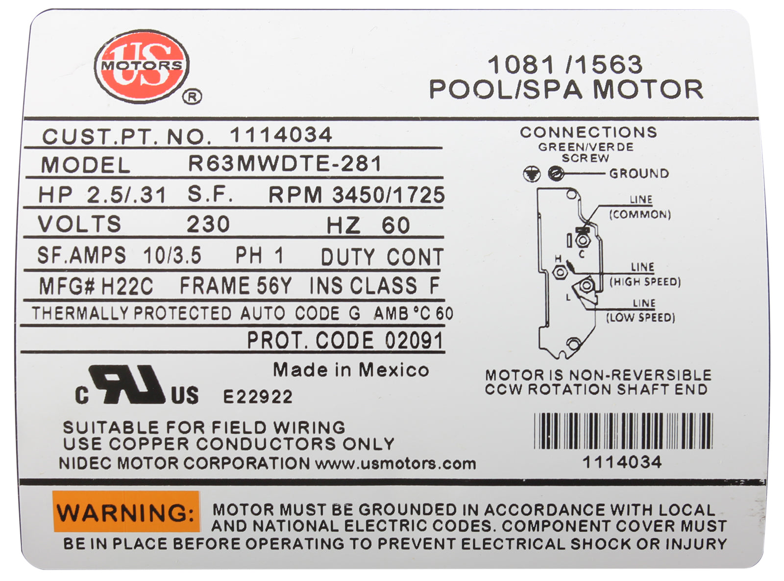 Balboa 6.0 HPSPL [3hp] Dura-Jet (Cascade) [56FR] Spa Pump [10/3.5a] [230V] [2-Spd] (DJAHB-0155M)