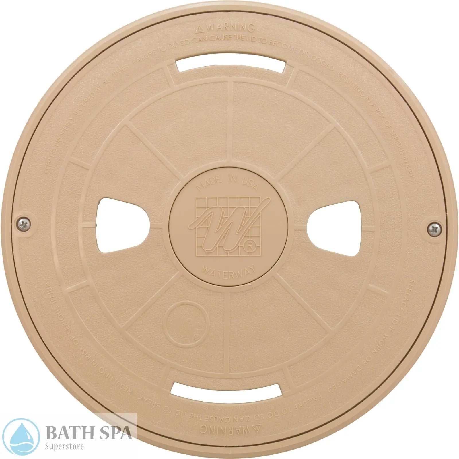 Waterway 9" Renegade Gunite Skimmer Lid & Mounting Ring [Beige] (540-6469WW-B) Pool Parts: Pool Skimmers & Parts 540-6469WW-B_top
