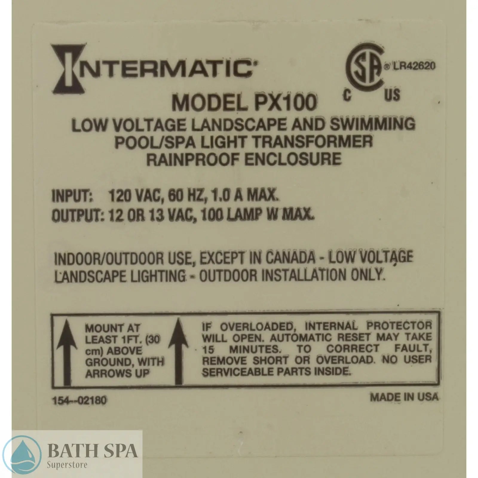 Intermatic Transformer [115v] 12v/13v] [100w] [Beige] [Steel] (PX100) Lighting: Light Repair Parts 57-155-1000_2-MANLABEL__XL