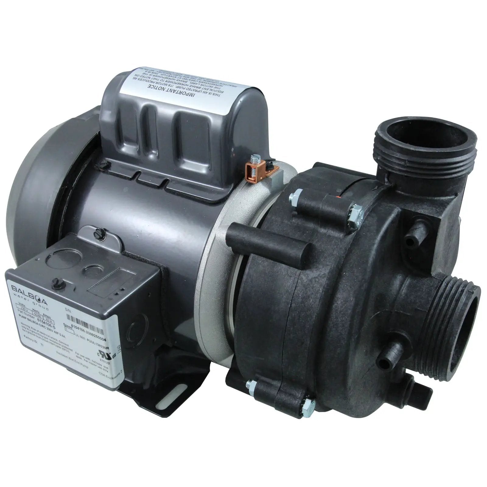 Balboa Circulation Pump [.7a] [230v] [1.5"] [SD] [1-Spd] [SD] (1030056) (6154106-S) Spa Pumps & Parts: Spa Pumps (Balboa Circulation Pumps) 6154106-S_Circulation_Pump