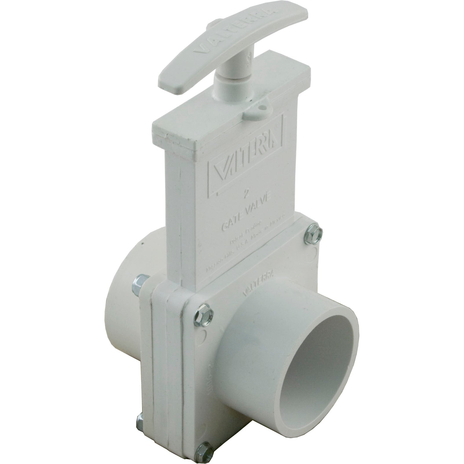 Valterra 3-Piece Gate Valve Assembly [2" Spigot x 2" Spigot] [45 PSI] (6203) PVC Plastic Fittings & Valves: Valves - 2 Inch Slice Valve 6203