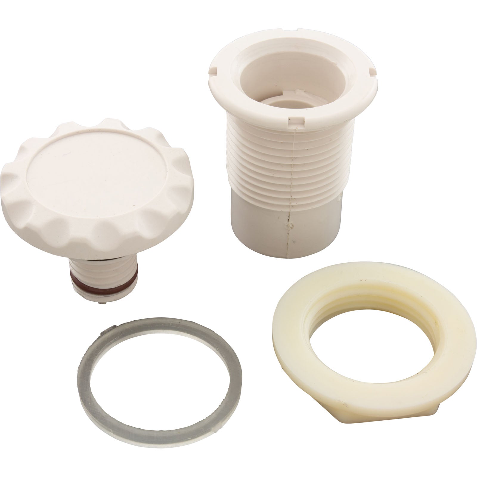 Waterway 1/2" Air Control [1-5/16" HS / 1-11/16" FD] [Straight Nut] [Deluxe Scalloped] [White]  (660-3100)