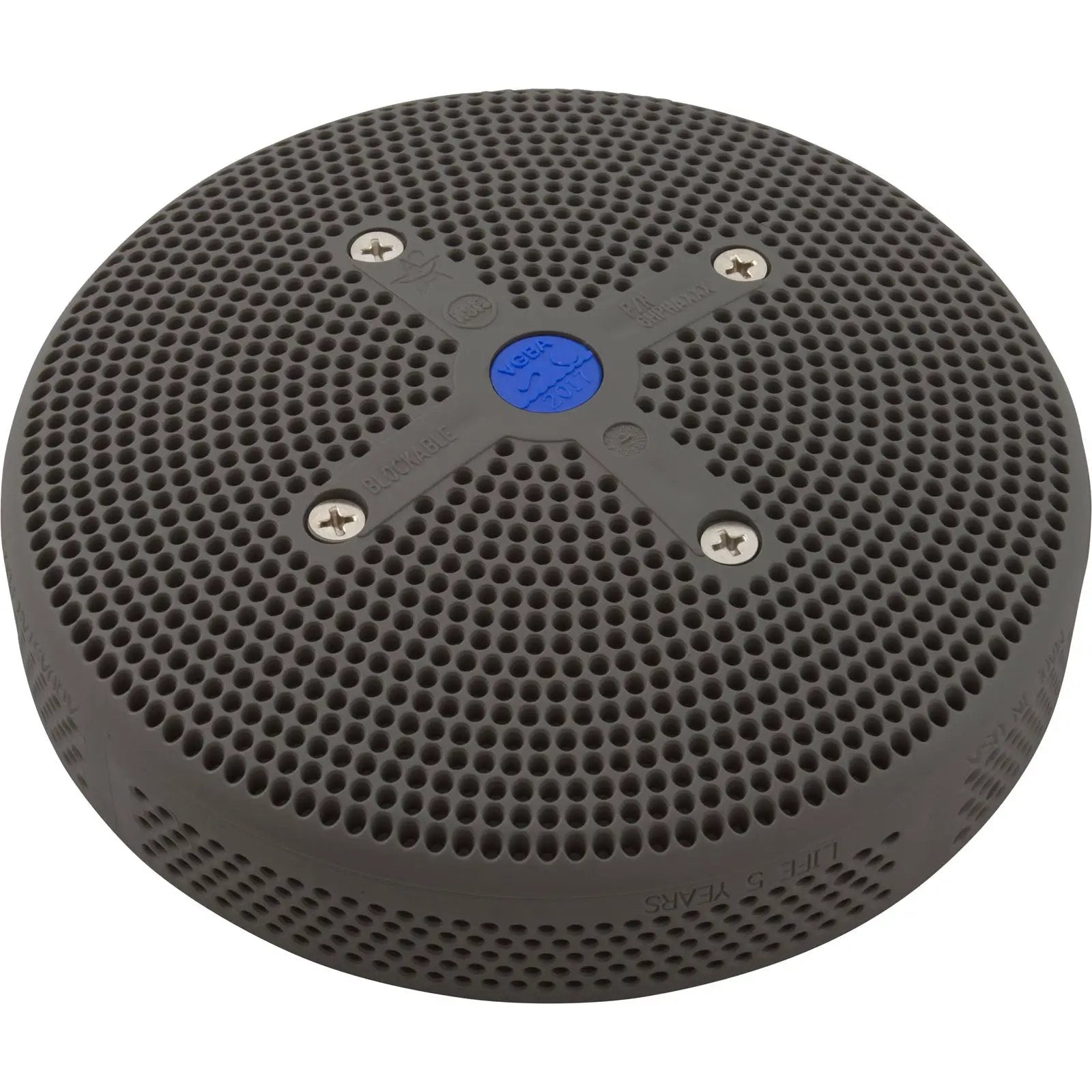 AquaStar 6 Inch Suction Cover 244 GPM With Screws Dark Grey Model 6HP105 For Swimming Pools by AquaStar Pool Products