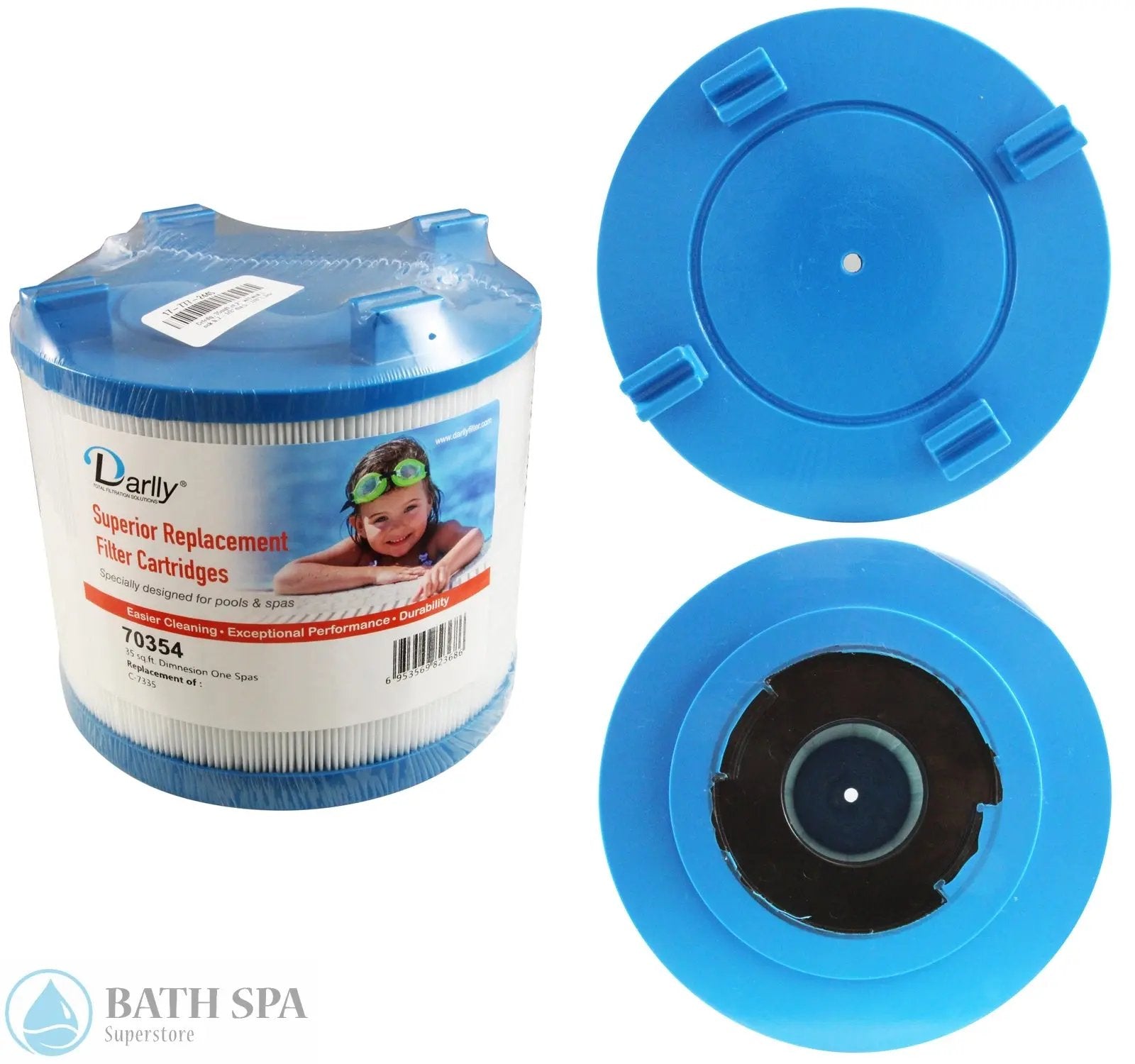 Darlly Spa/Pool Replacement Filter Cartridge [70354 [FC-3058] [C-7335 Unicel] Spa Filters: Replacement Cartridges - Filbur 7" Outside Diameter Cartridge 70354