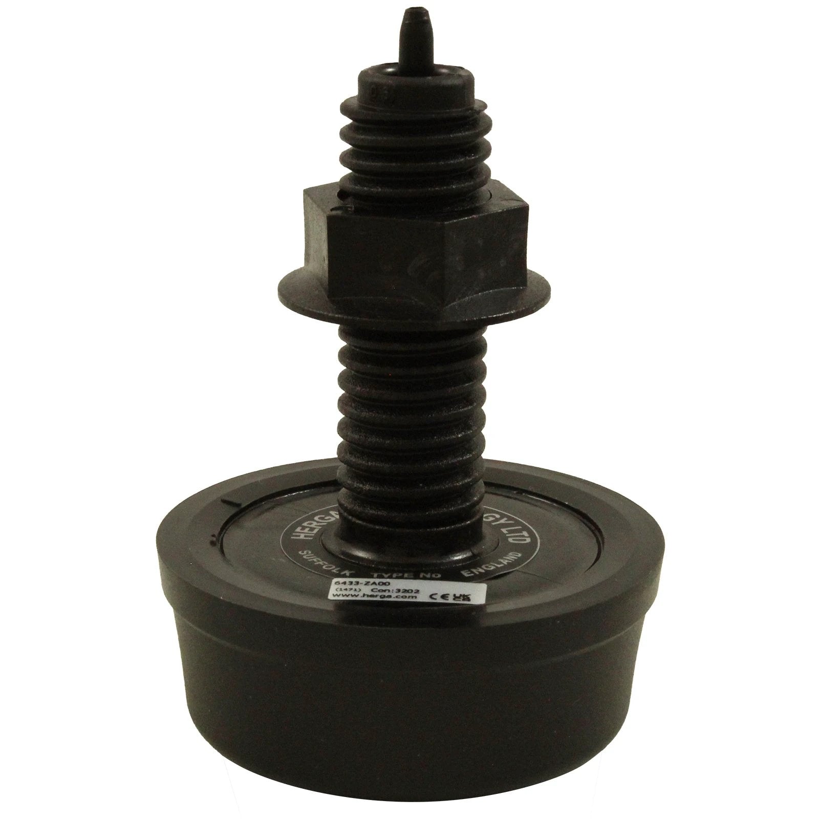 Herga Mushroom Air Button [13/16” HS] [2-1/4” FD] Black (6433-ZAOO) Spa Parts: Spa Air Buttons Air_Button_Mushroom_13_16_hs_2-1_4_fd_Thd_Black_6433-ZAOO