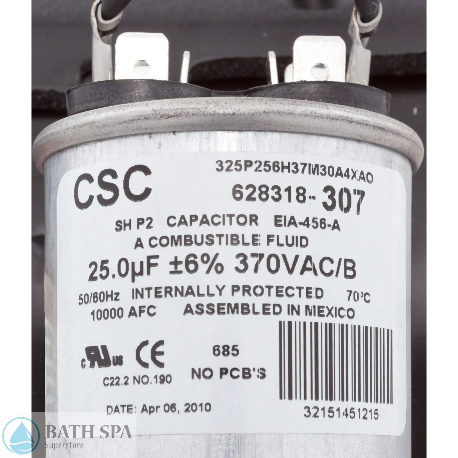A.O. Smith [Century] C-Face 1.0 HP Magnum Motor [Thd] [1-S] [115/230V] (B128) Spa Pumps & Parts: Spa Pump Motors (C-Face) B128_Capacitor