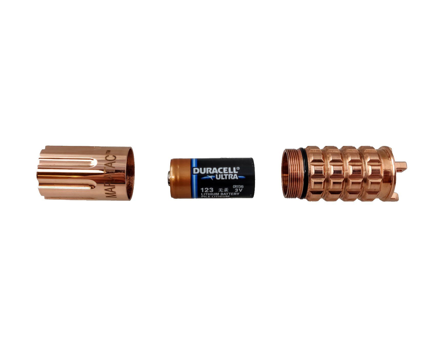 Copper CR123 LED Flashlight by Maratac® REV 3