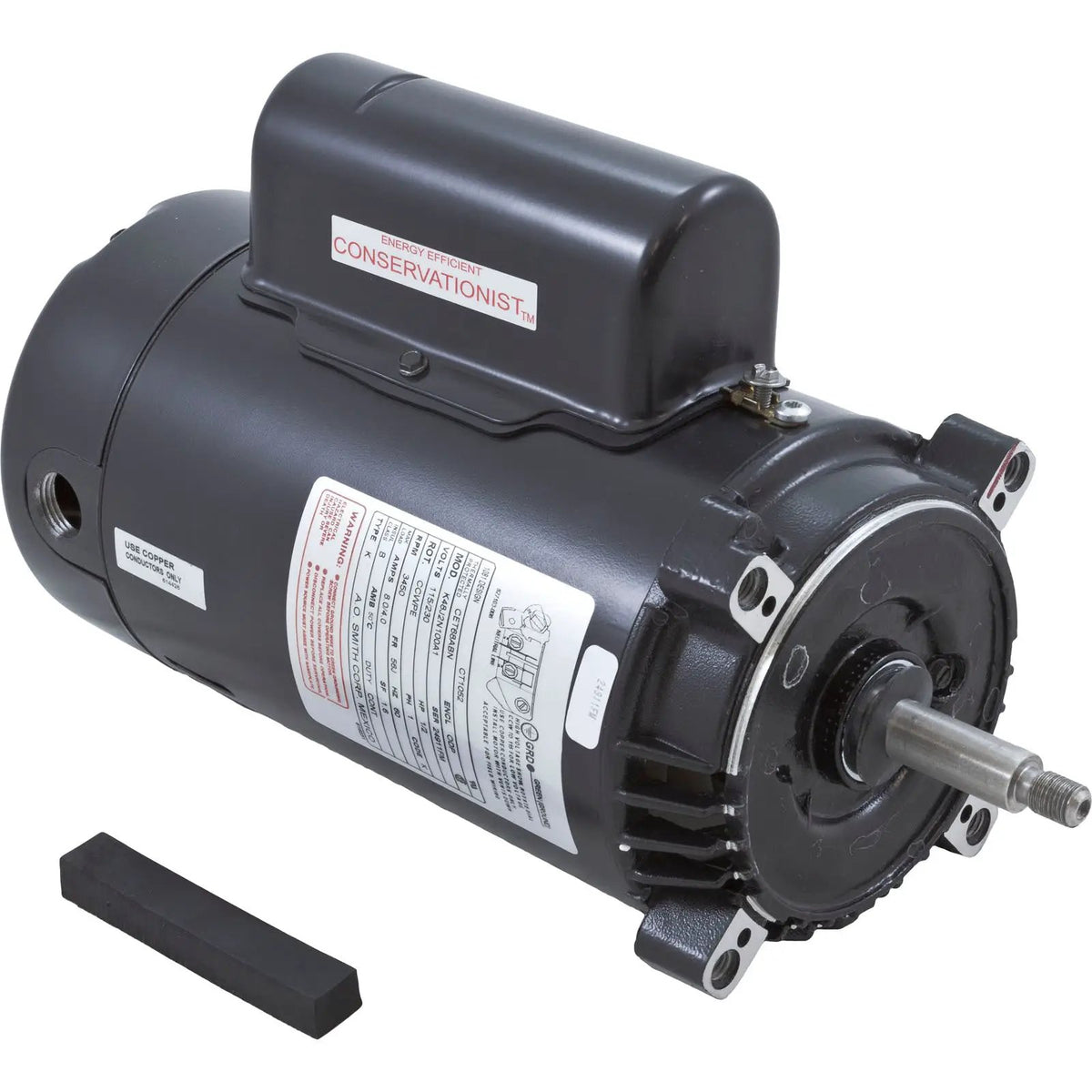 A.O. Smith Century C-Face Motor 1/2 HP 56C Frame Dual Voltage [115/230V] Single Phase CT1052 Spa Pumps & Parts: Spa Pump Motors (56-Frame) CT1052_Motor