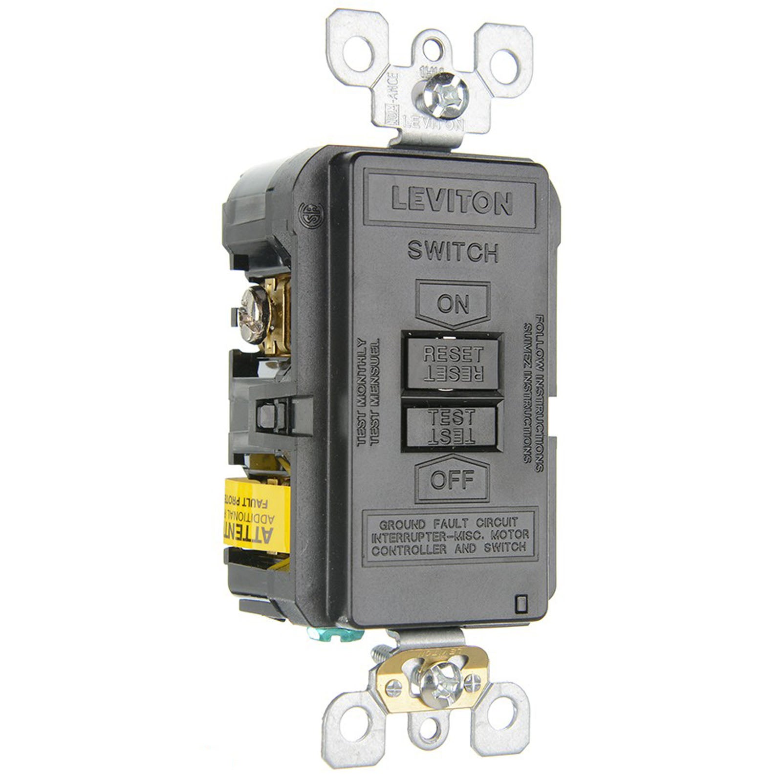 Leviton GFCI Breaker [20A] [SPST] [125v] [Deadfront] [Black] (GFRBF-XE) Electrical: Ground Fault Circuit Interrupter (GFCI) GFRBF-XE