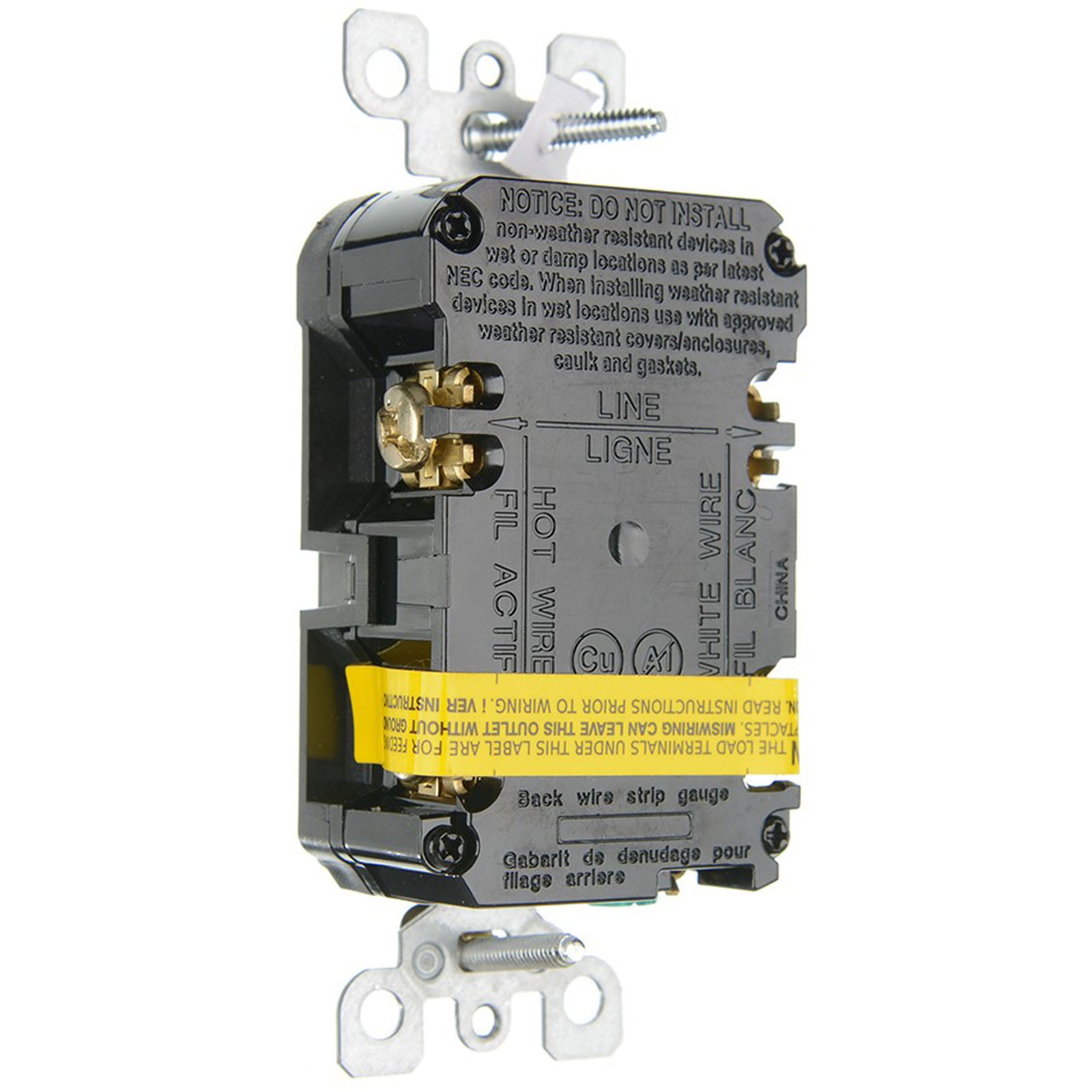 Leviton GFCI Breaker [20A] [SPST] [125v] [Deadfront] [Black] (GFRBF-XE) Electrical: Ground Fault Circuit Interrupter (GFCI) GFRBF-XE_Reverse