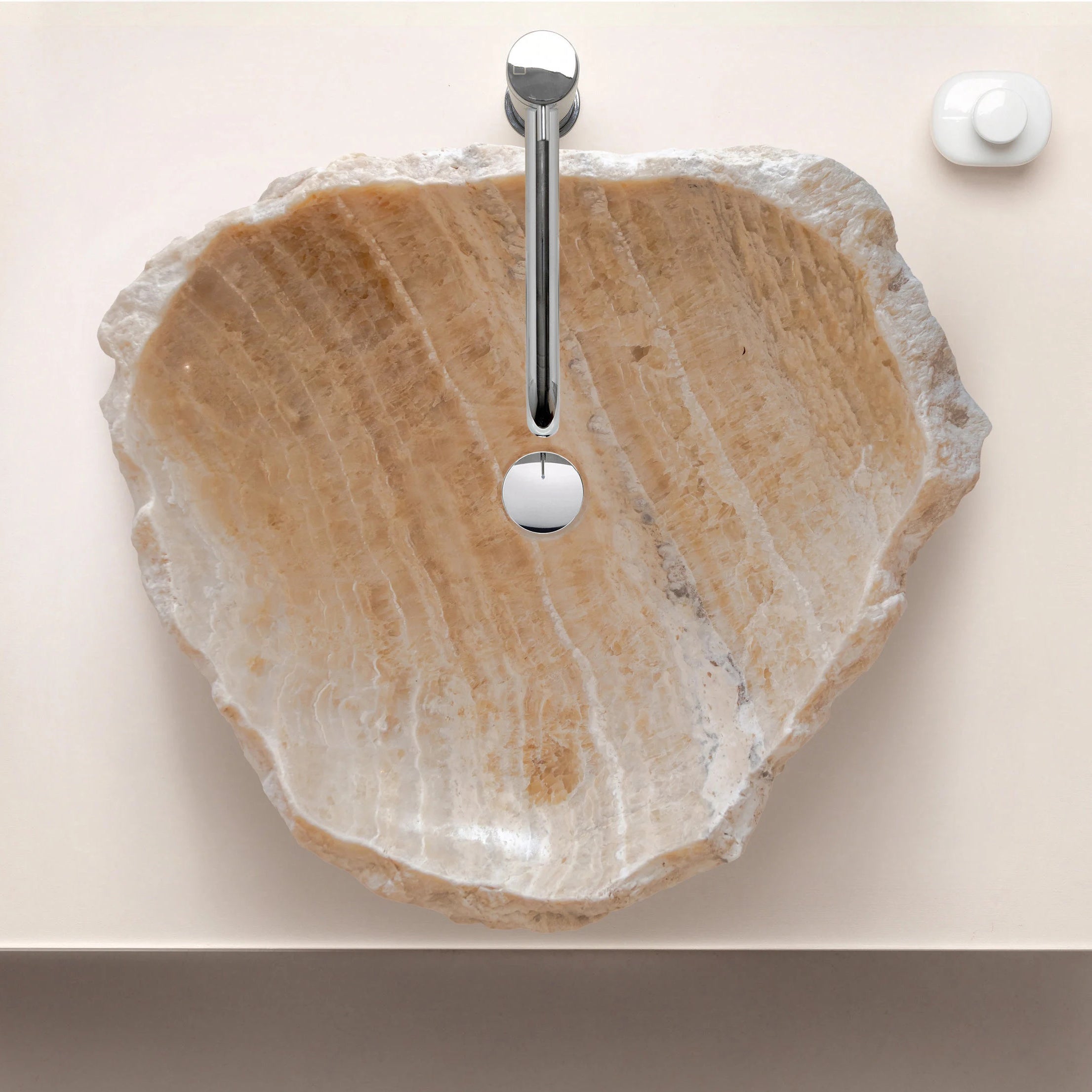 Honey Onyx Translucent Rustic Natural Stone Above Vanity Bathroom Sink