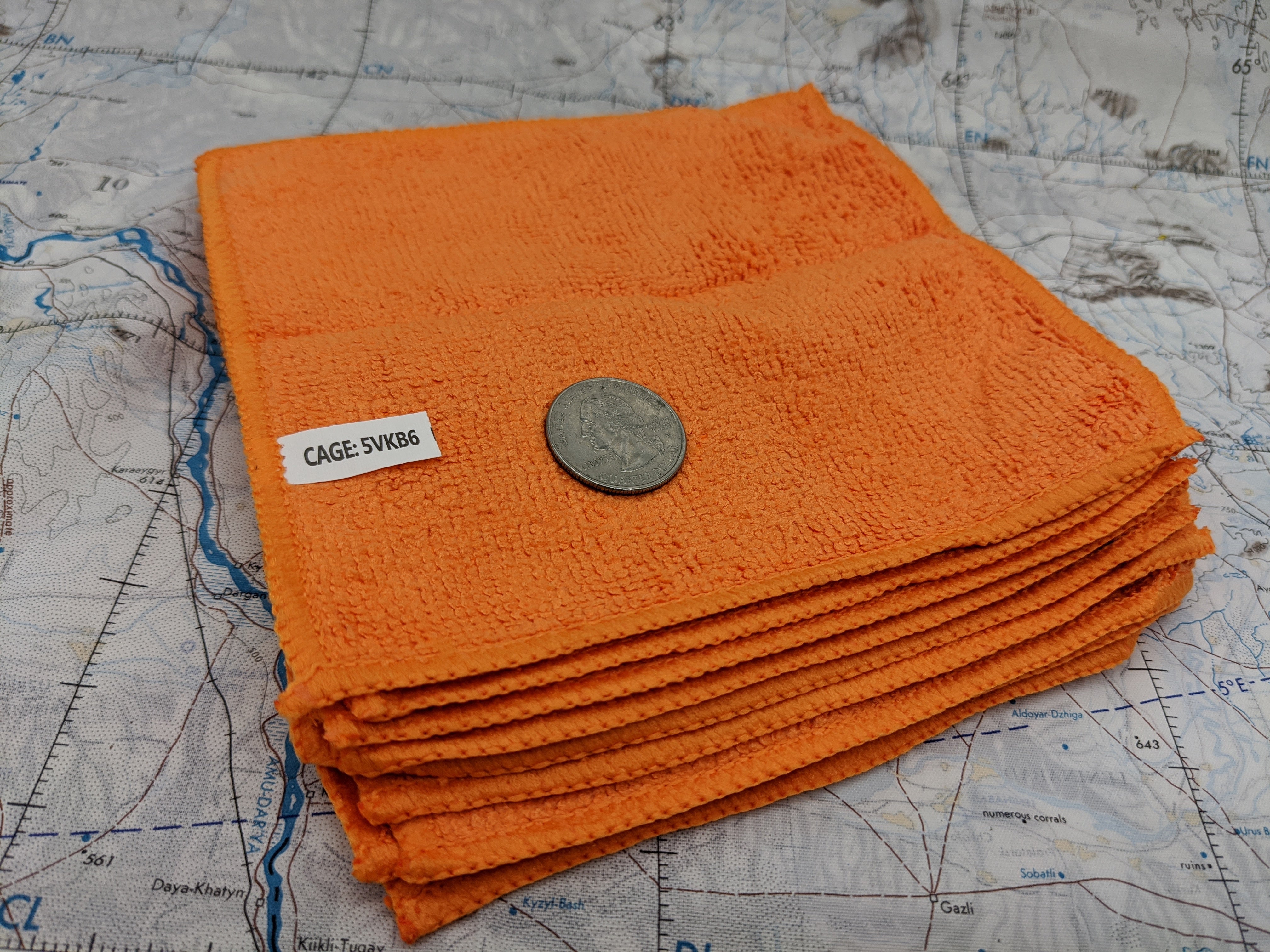 ( 10 X Pack  ) Travel Size - High Grade Premium Micro Fiber Cloth - Orange