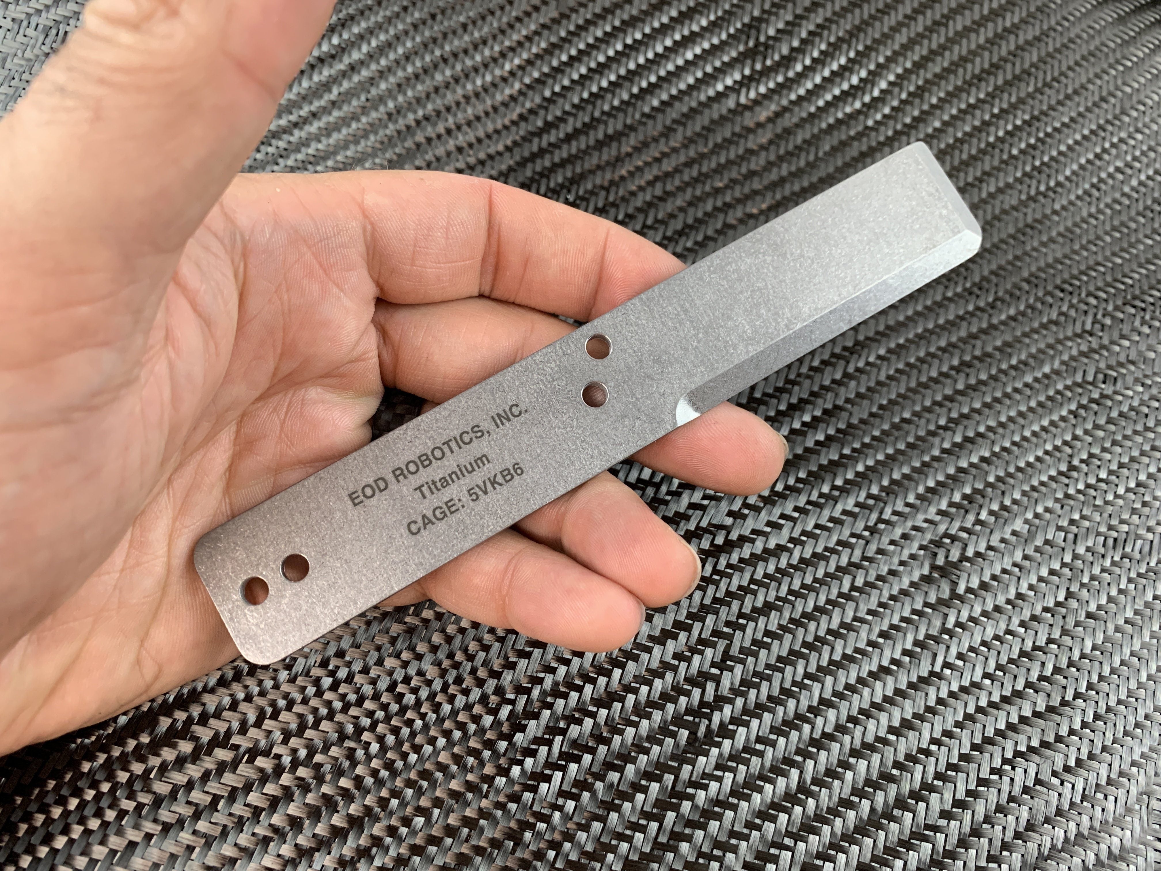 Tumbled Titanium EOD Robotics Breacher Bar ( 2 Sizes )