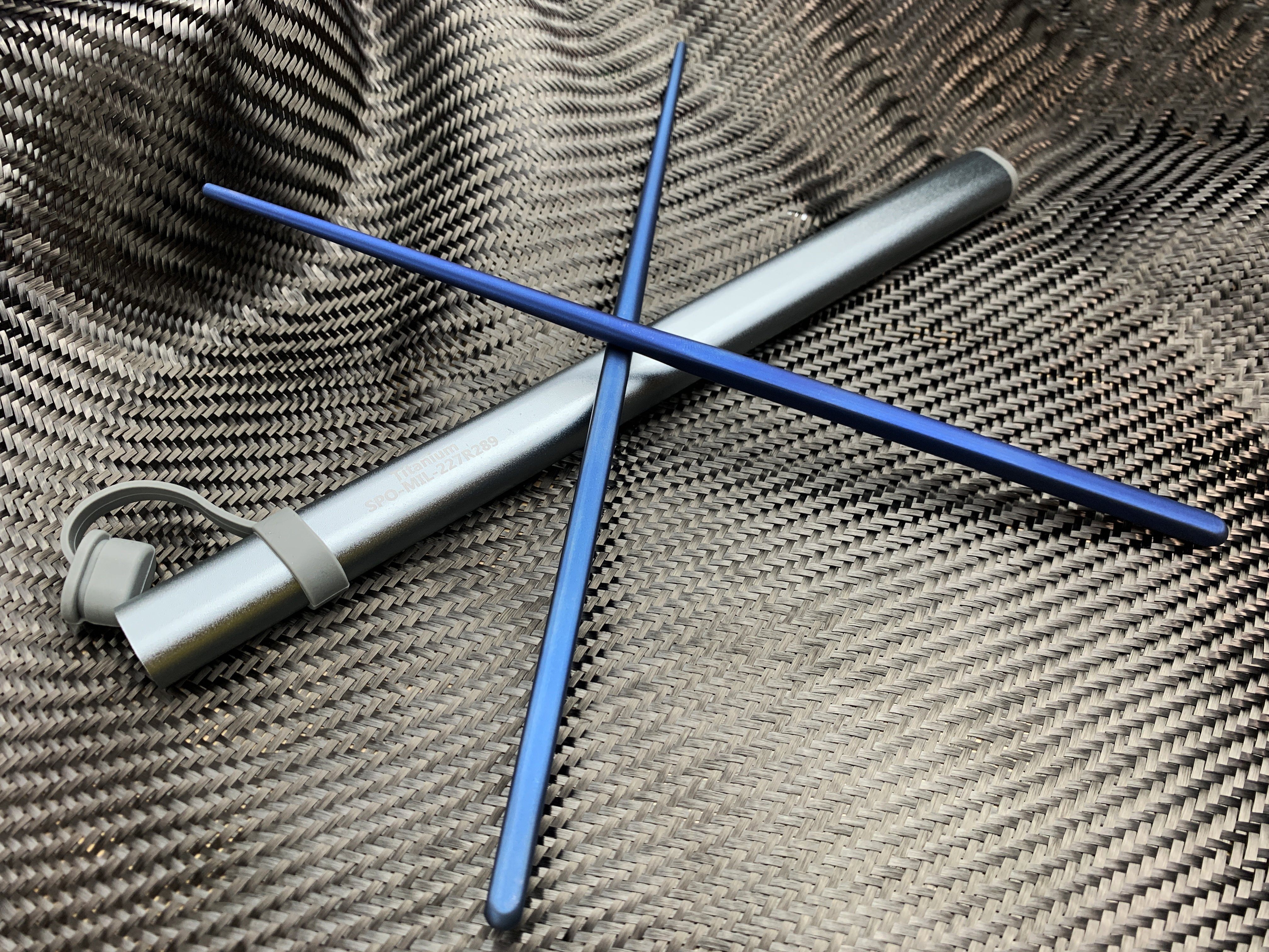 Blue Robusto Titanium Chopsticks Kit - Gen 6