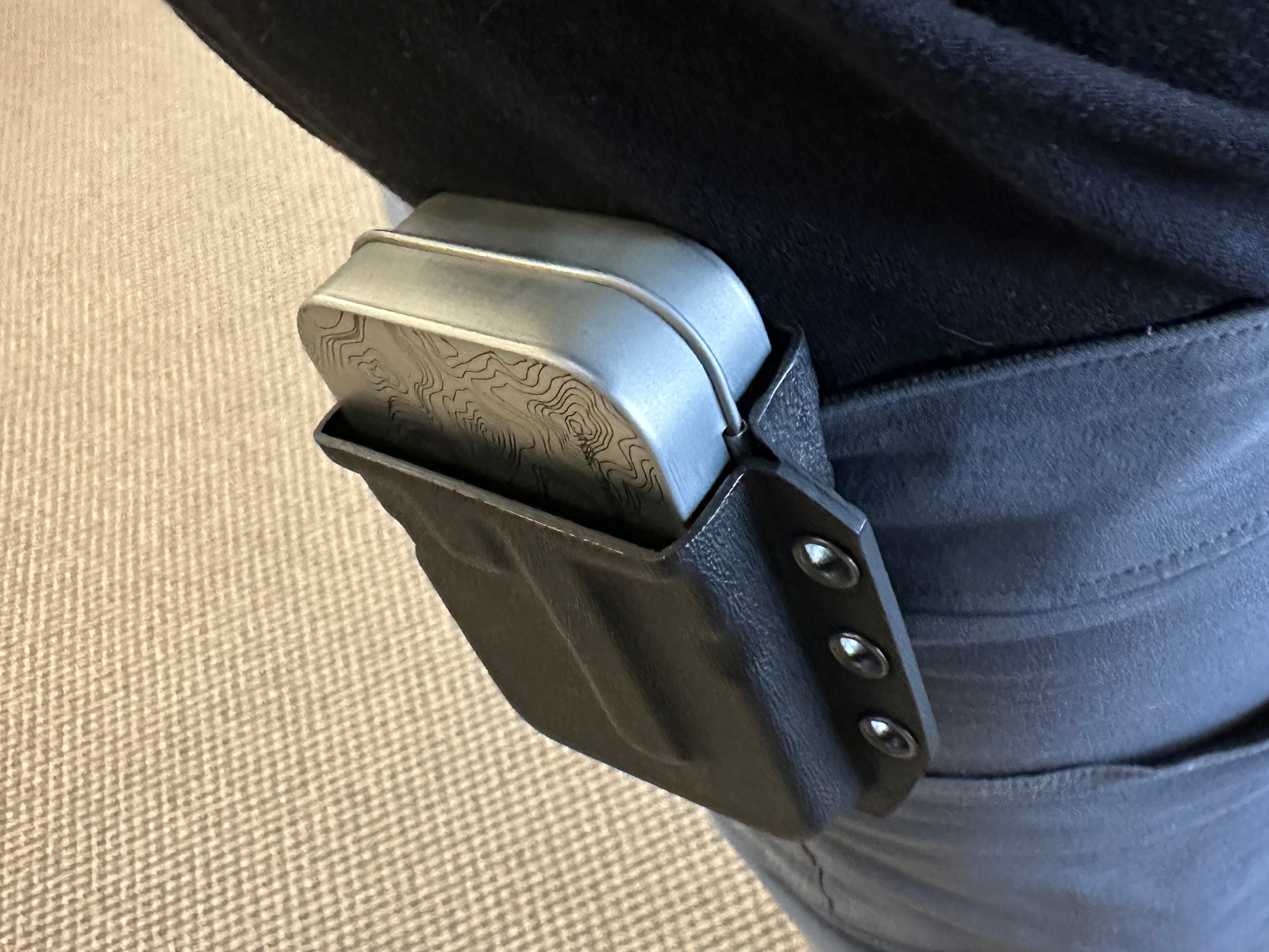 BIG - Kydex Belt Holster For Large Industrial Strength Tin