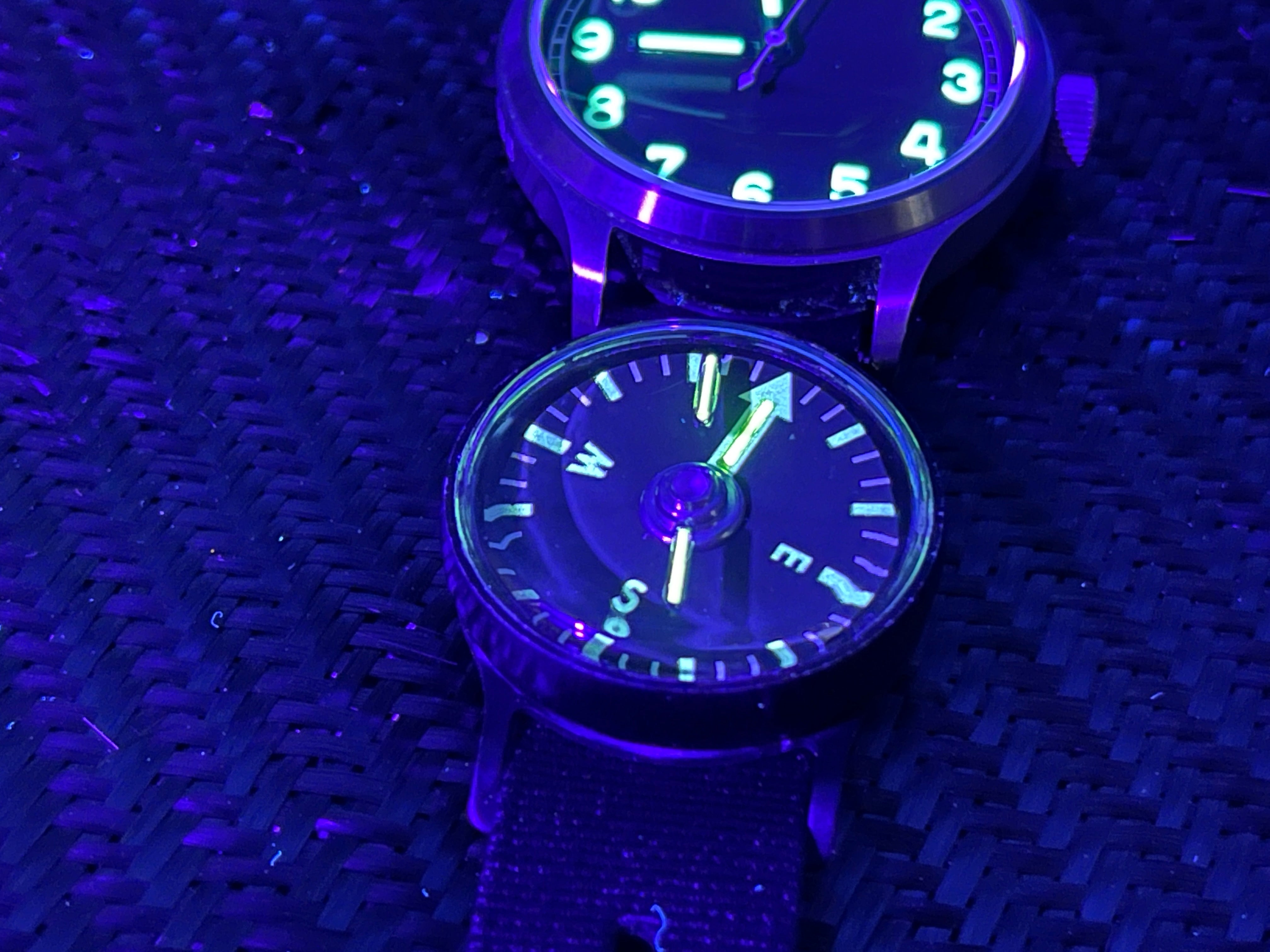 Tritium Wrist Compass + Zipper Pouch Combo