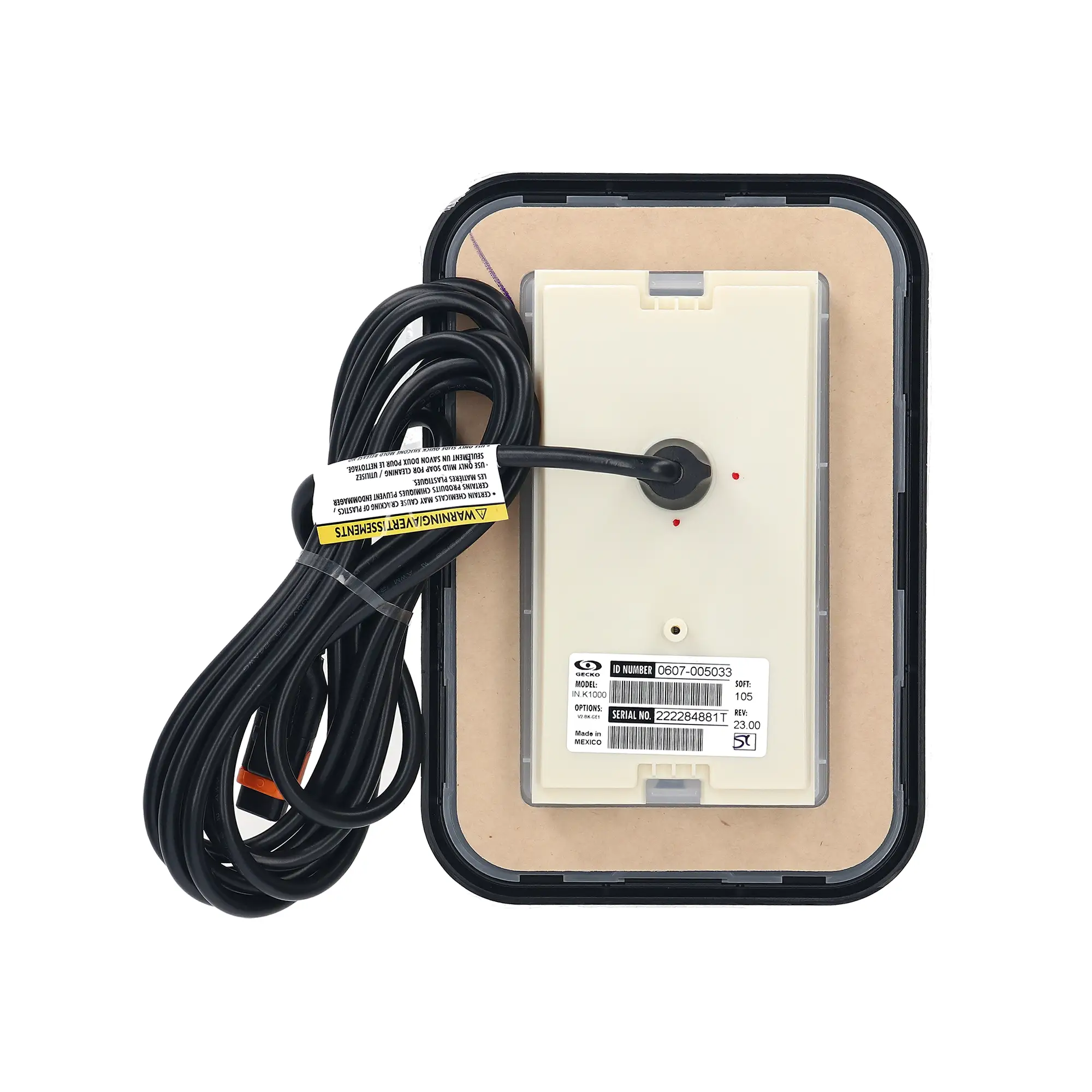 Gecko In.K1000 Touchscreen Keypad Spa Side Control [0607-005033] Spa Parts: Spa Topside Panels (Gecko Topside Panels) In.K1000_Keypad_0607-005033_backside