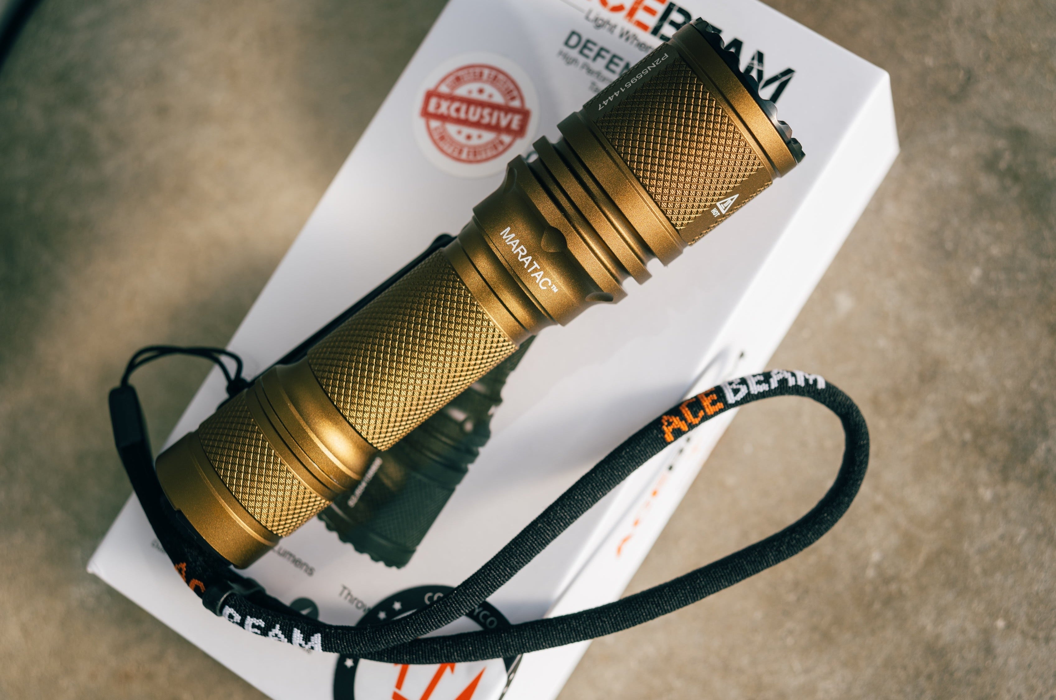 Desert Bronze - Tactical Defender P16 Dual Switch / Acebeam® & Maratac® Collab Flashlight - CC Exclusive!