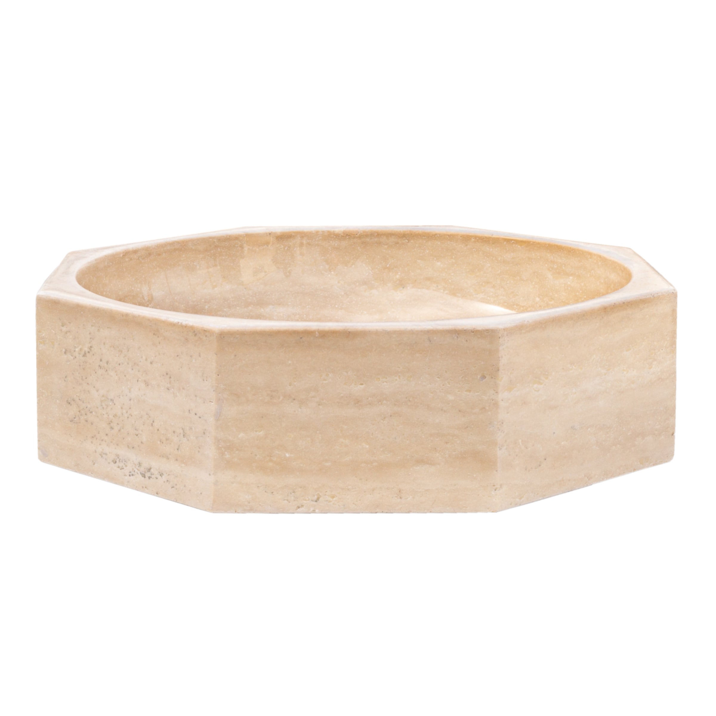 Light Beige Travertine Octagon Above Vanity Bathroom Vessel Sink Polished