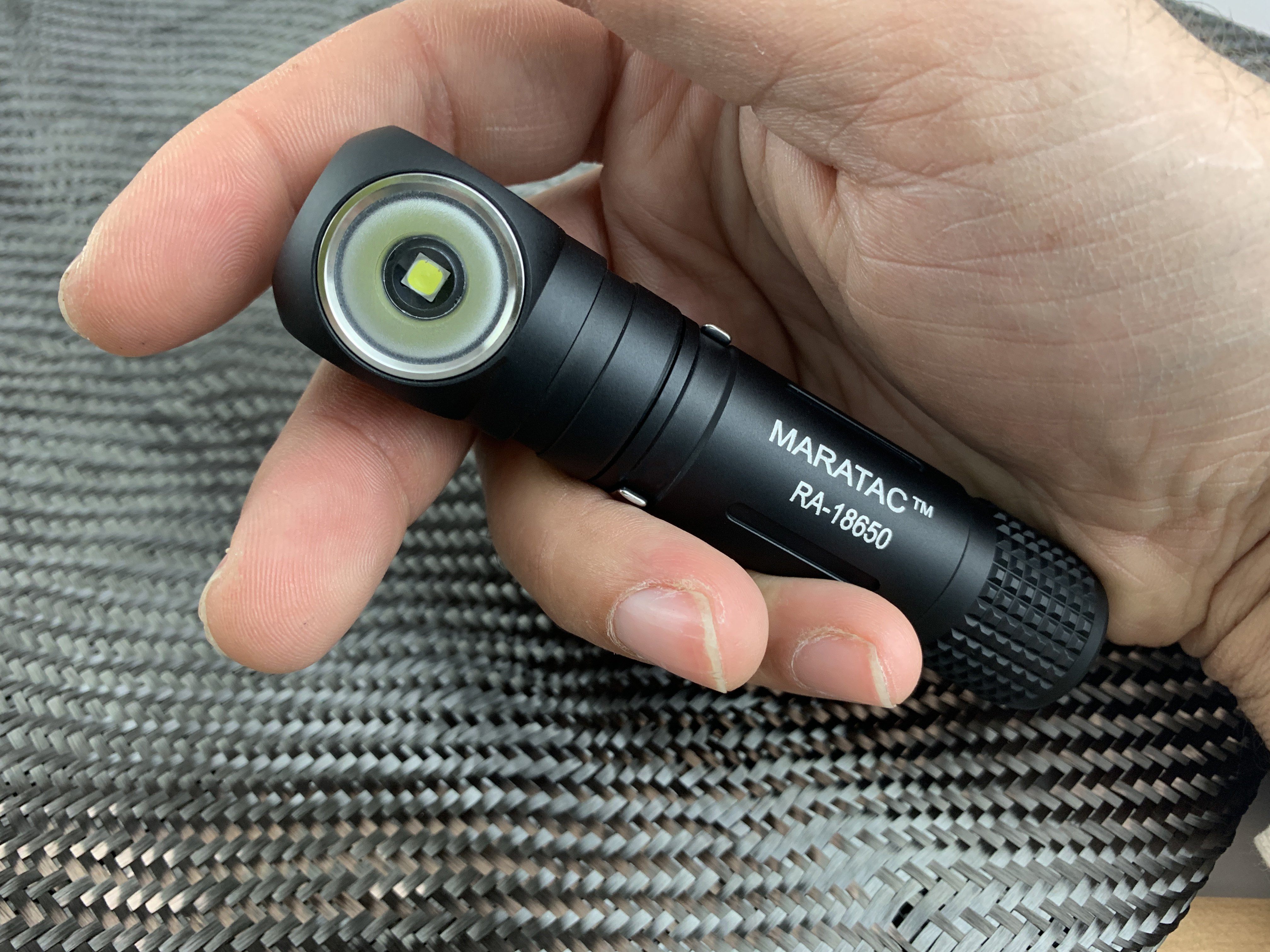 RA-18650 Right Angle Flood Flashlight by Maratac®