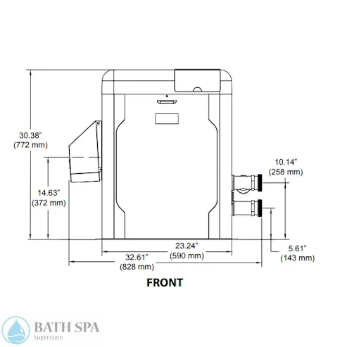 Raypak Avia HD, P-R264A-EN-C, 264K BTU, Copper (018032) Spa Parts: Spa Heaters (Raypak Spa Heaters) RAY018032_4