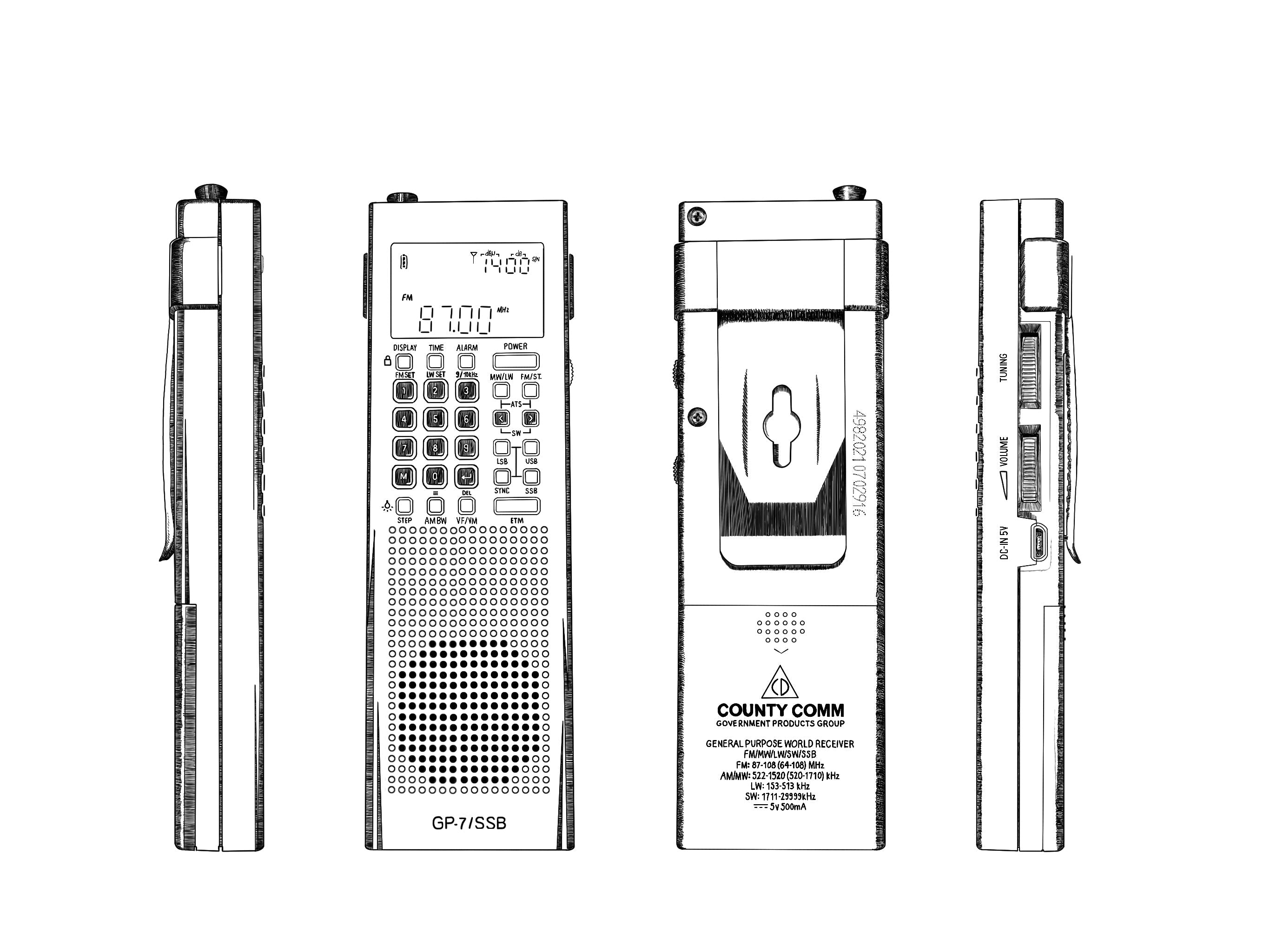 CountyComm GP-7 SSB ( GEN 4 ) General Purpose Radio - Organic Gray ( Newest Batch )!