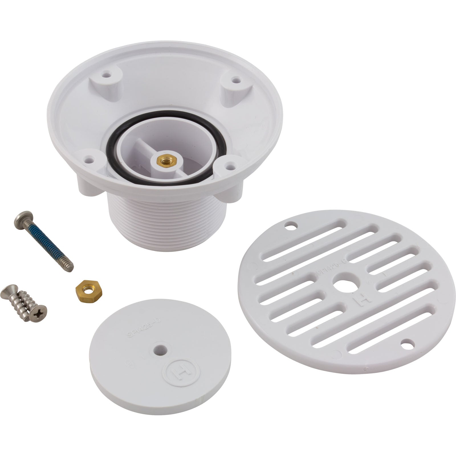 Hayward Grate Adjustable Inlet Fitting [1.5" Slip] [White] (SP1424S)