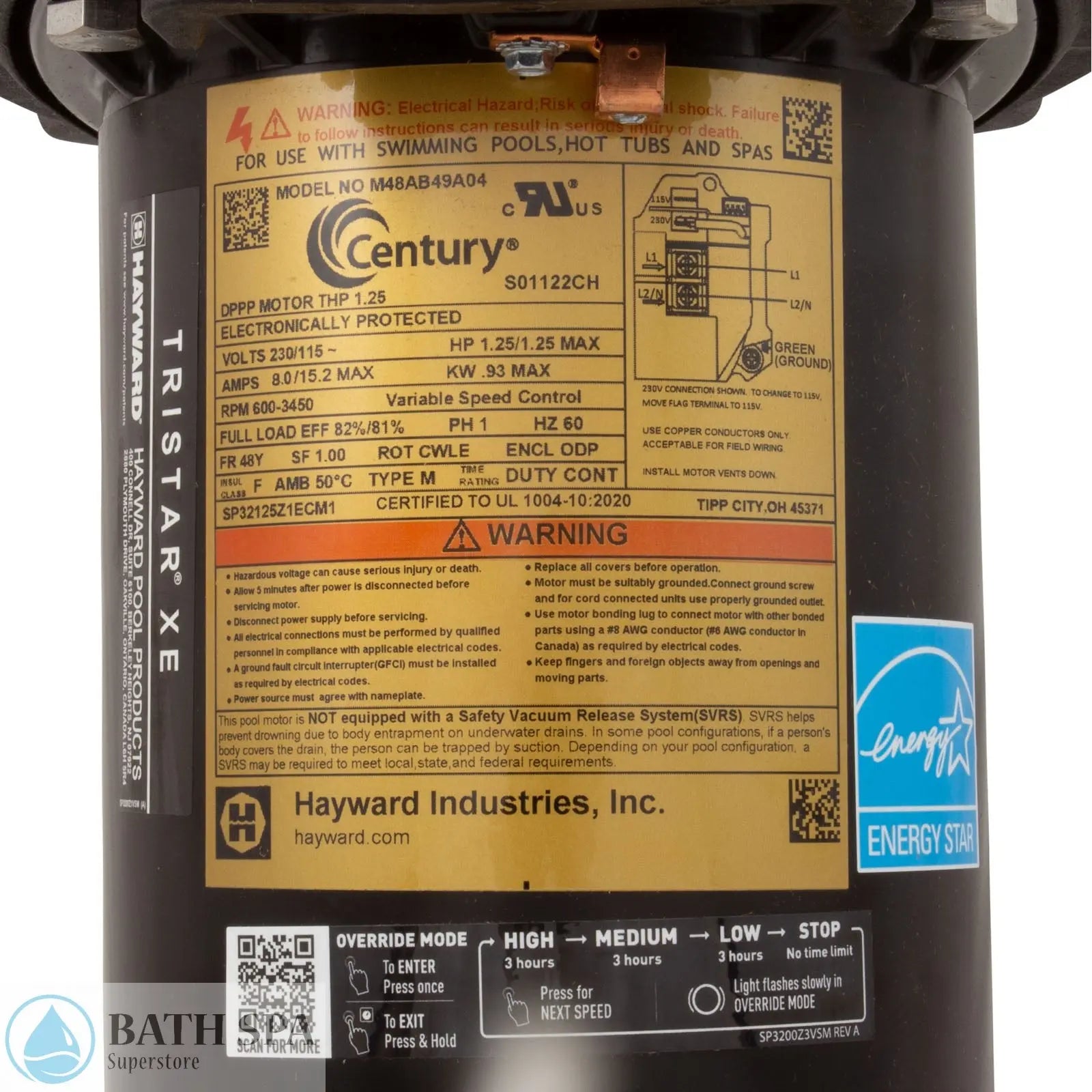 Hayward Super II 1.5HP SP000X Pump [115v/230v] [1-Spd] [2"] [OEM] (SP3010X15AZ) Spa Pumps & Parts: Spa Pumps (Hayward Pumps) SP3207X10XE-MANLABEL