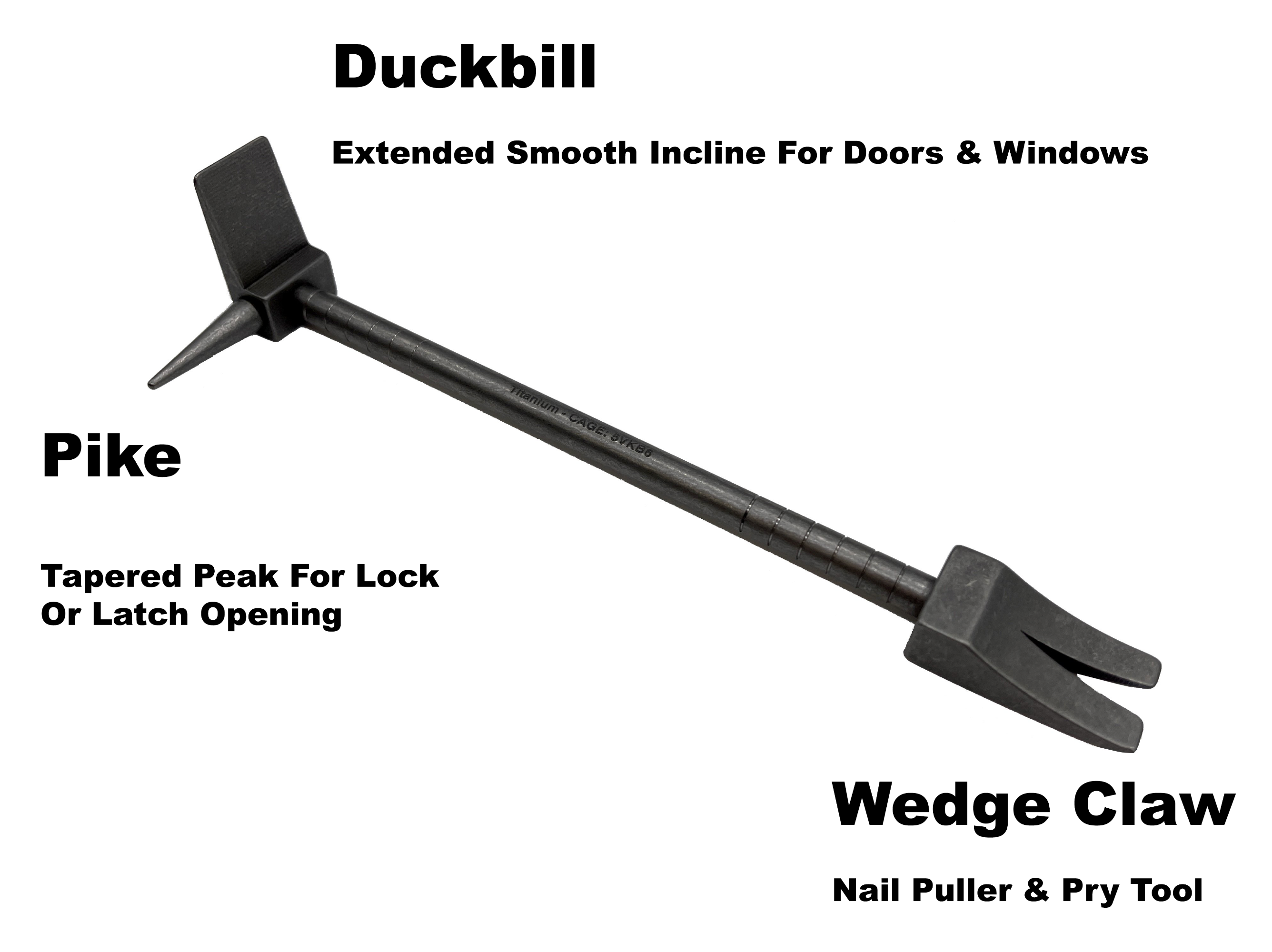 8" Ti Hooligan Forced Entry Tool - Titanium