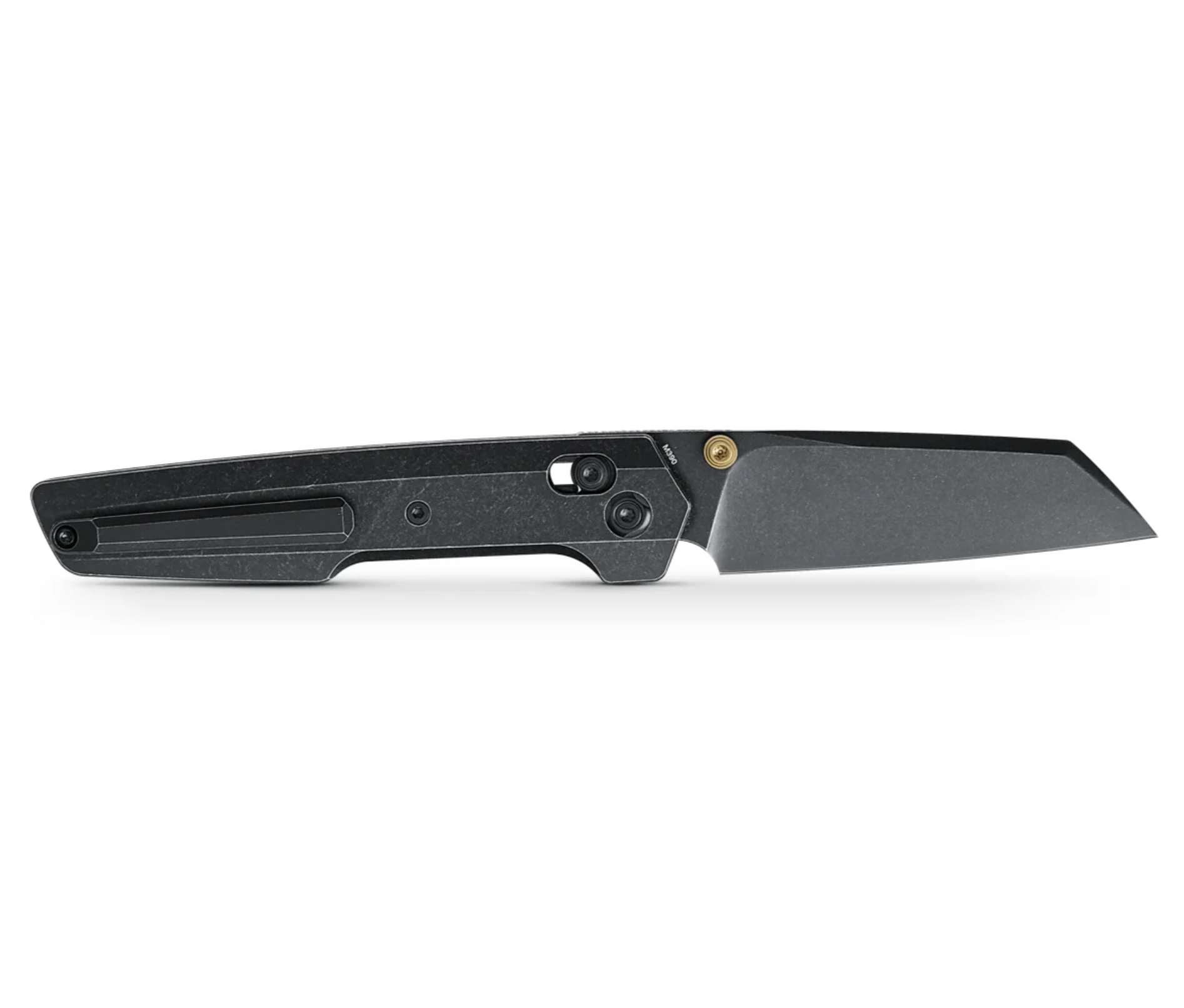 VOSTEED - Dachshund - Ultra Premium Crossbar Lock (3.25" BLK Stonewash M390 Blade & Titanium Handle)