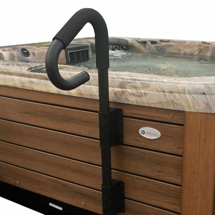 Skirt mount portable spa hot tub handrail [black]