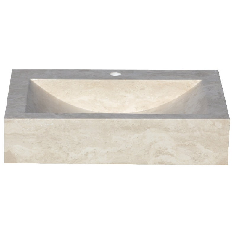 Troia Light Travertine Rectangular Kitchen Sink Honed (W)18" (L)21.4" (H)4"