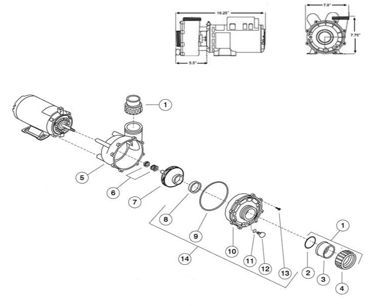 Aqua-Flo XP Series Pump Components (48FR)