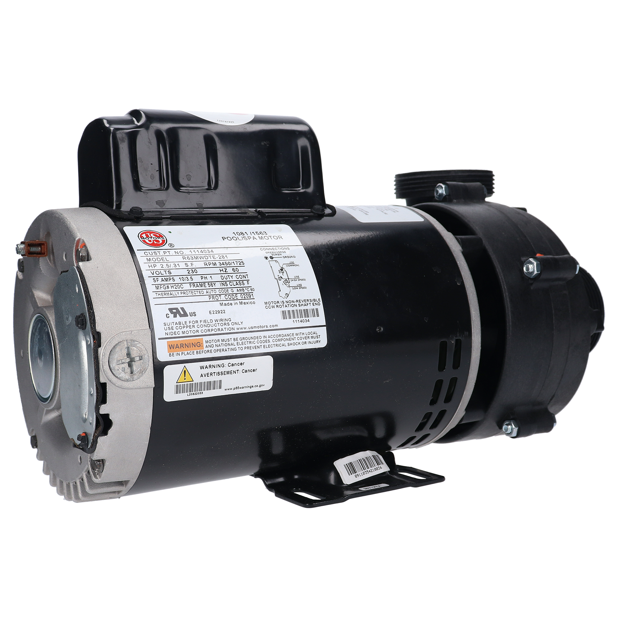 Balboa 6.0 HPSPL [3hp] Dura-Jet (Cascade) Spa Pump [10/3.5a] [230V] [2-Speed] (DJAHB-0155M)