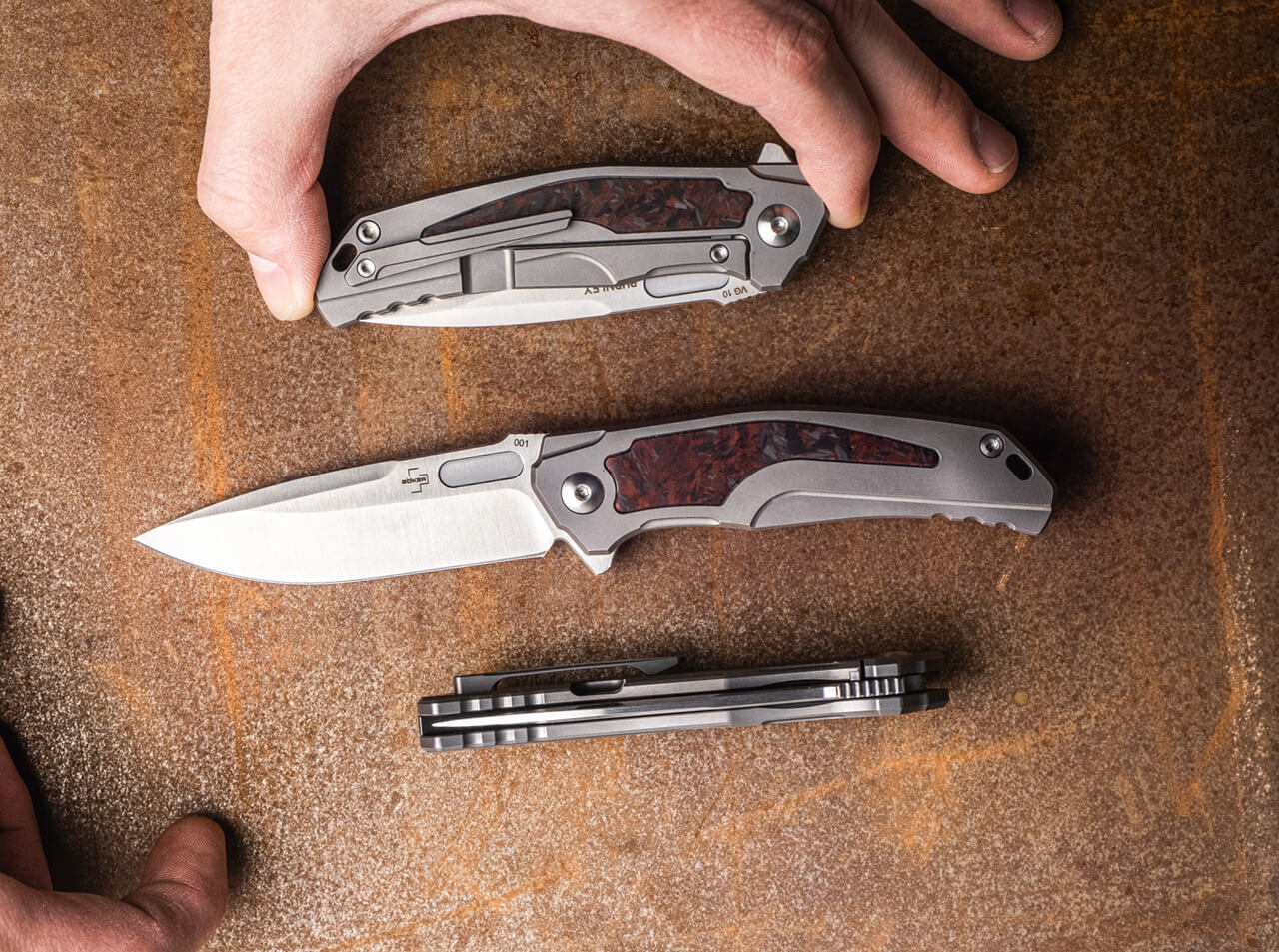 Apex Mini Wild Carbon Fiber / Titanium - Burnley Knife - Boker Plus