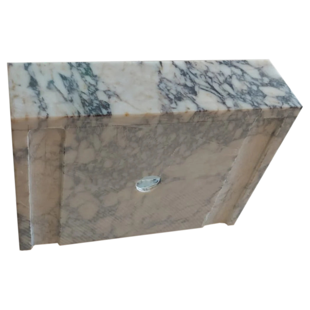 Calacatta Viola Marble Rectangular Wall-mount Bathroom Sink Drain Cap (W)14" (W)18" (H)5"