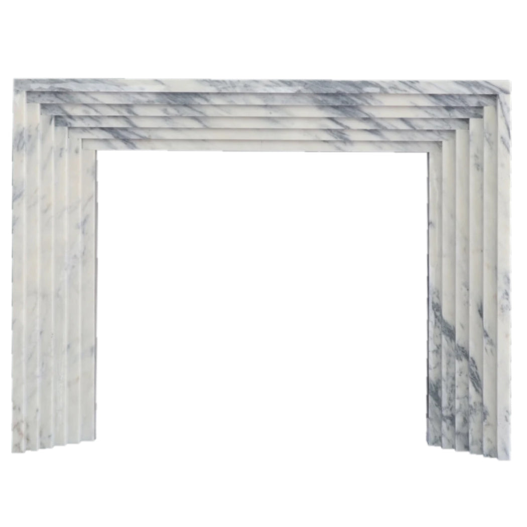 Calacatta Viola Marble Art Deco Fireplace Mantel Polished (W)8" (L)60" (H)47"