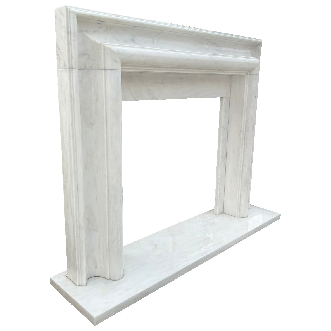 Carrara White Marble Hand-carved Fireplace Mantel Polished (W)14" (L)67" (H)69"