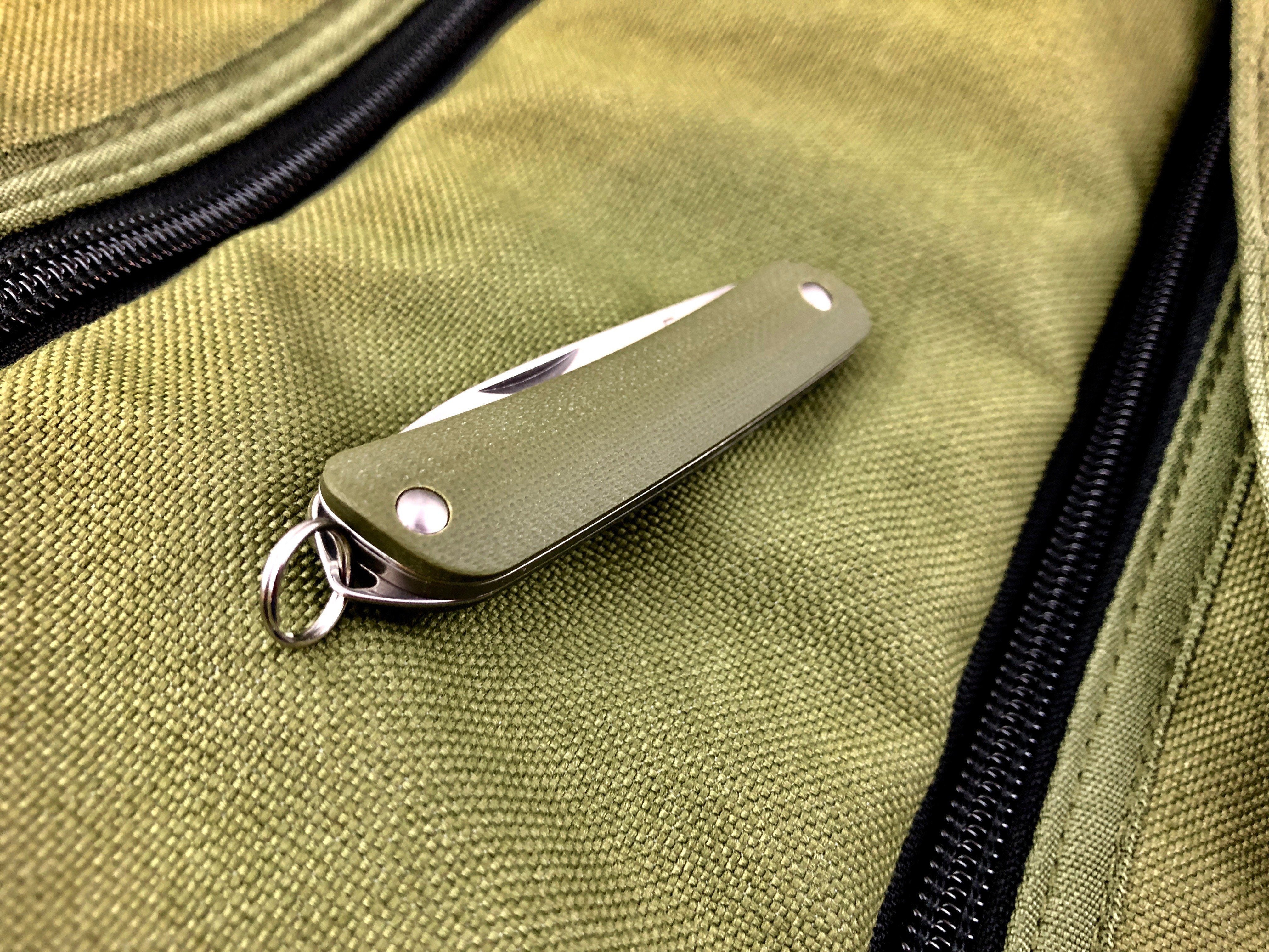 Boker Key Chain Slip Joint Knife ~ OD Green G10