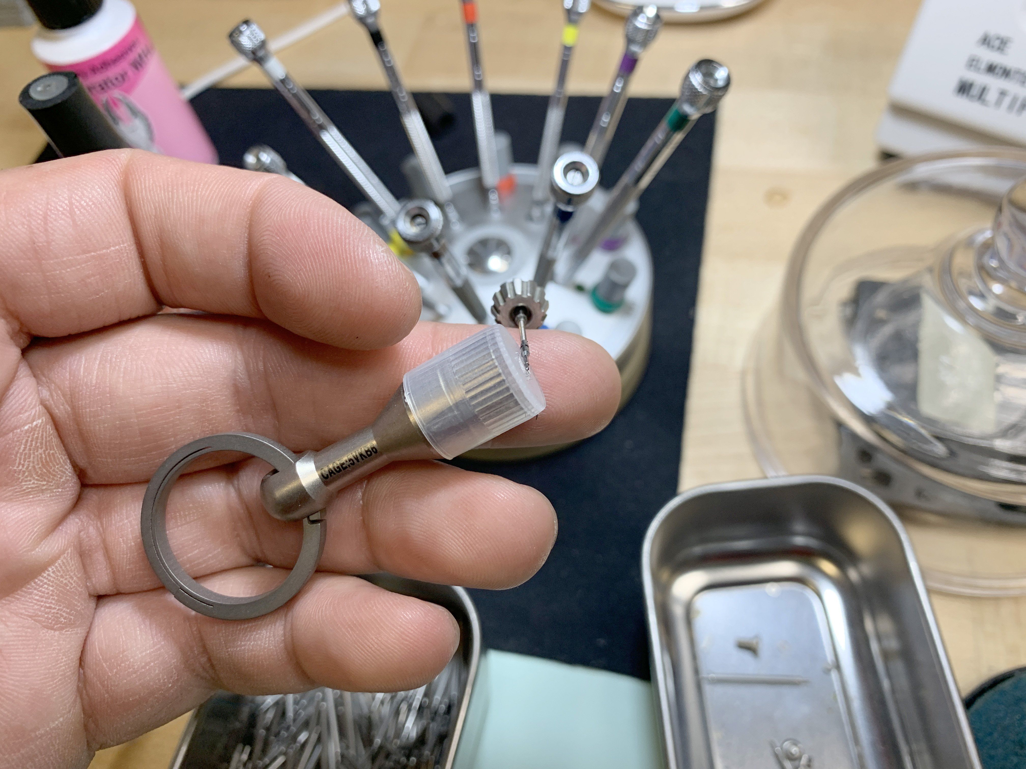 Titanium Magnetic Ferrous Tester + Living Spring Key Ring