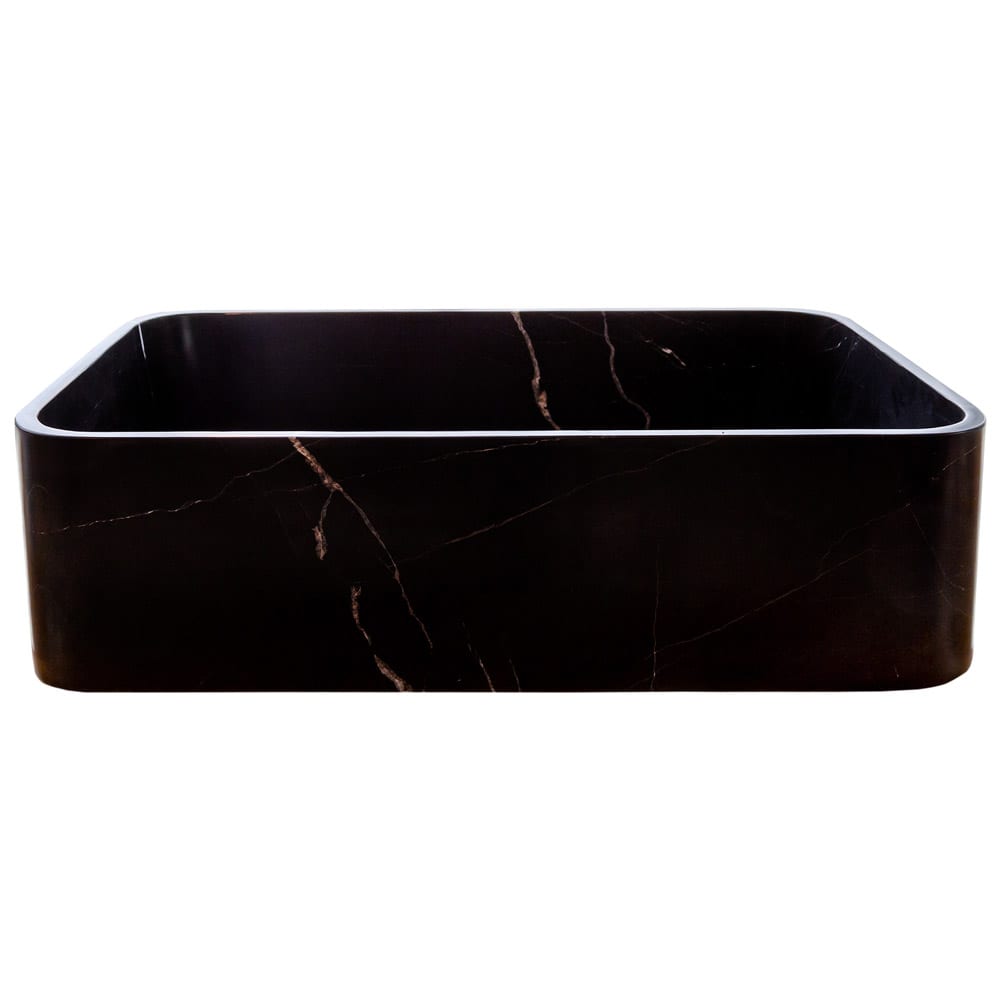 Toros Black Marble Above Vanity Rectangular Bathroom Sink Polished (W)13.5" (L)21.5" (H)6"