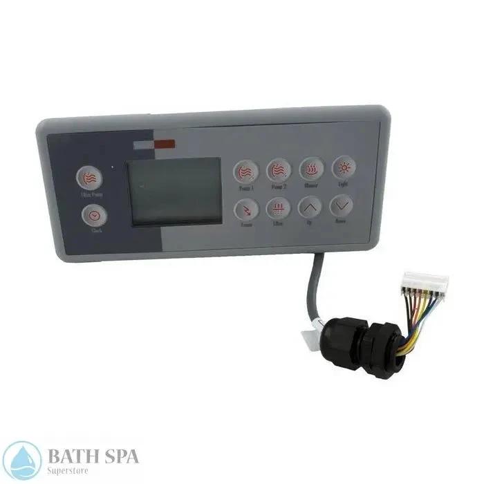 Gecko TSC 4K4 10 Button Spa Topside Panel Three Pumps Large Rectangular LCD Display With 8 Pin JST Plug Spa Parts: Spa Topside Panels (Gecko Topside Panels) 0201-007044