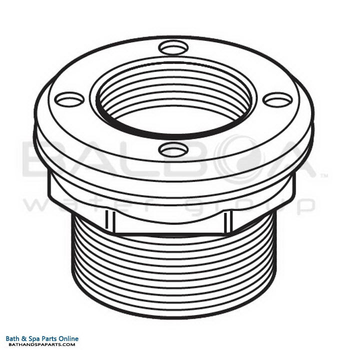 Balboa Extended Wall Fitting W/Nut [White] (10-6016WHT)