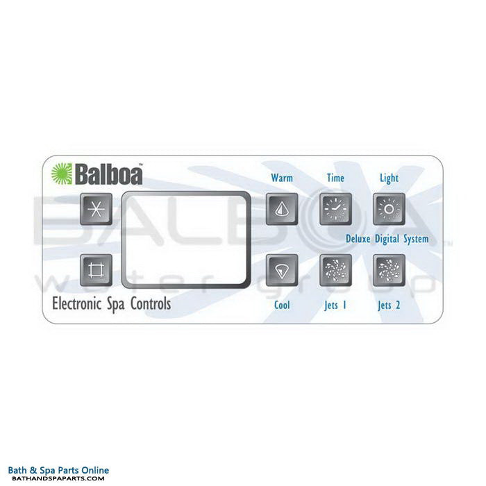 Balboa 8-Button Serial Duplex [2 Pump] Topside Panel Overlay (10389)